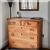 F20. Antique 5-drawer dresser. 41”h x 41”w x 22”d 